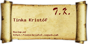 Tinka Kristóf névjegykártya