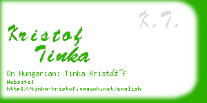 kristof tinka business card